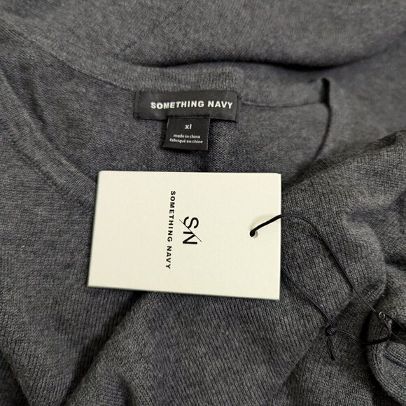 Something Navy Gray Knit Long Sleeve Sweater Dress M NEW Minimalist - Picture 4 of 8